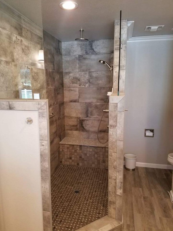 An elegant tiled bathroom